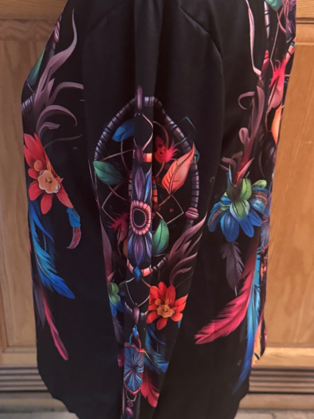 Women's V-Neck Dream Catcher Blouse Long Sleeve Large Colorful Classic Casual - Picture 8 of 10
